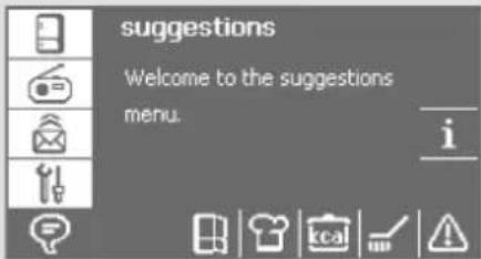 suggestions Welcome to the suggestions menu.