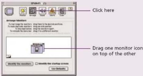 Click here Drag one monitor icon on top of the other