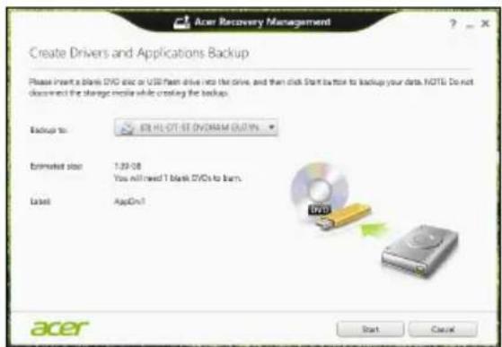 ACER TravelMate P255-MG - Criar cópia de segurança de controladores e de aplicações - 2