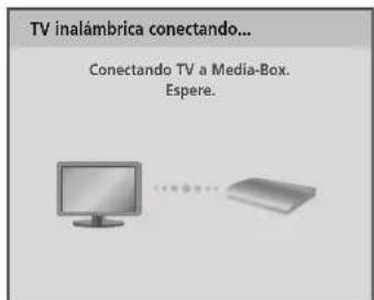 TV inalámbrica conectando... Conectando TV a Media-Box. Espere.