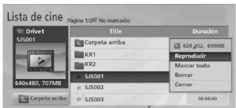 Lista de cine Página 1/2 No marrado Drive1 SJS001 640x480, 707MB Carpeta arriba KR1 KR2 SJS001 SJS002 SJS003 Title Duración 624 J52, 699MB Reproducir Marcar todo Borrar Cerrar 00:00:00