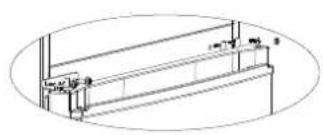 Technical line drawing of a structural frame with dimension annotations (no readable text or symbols)