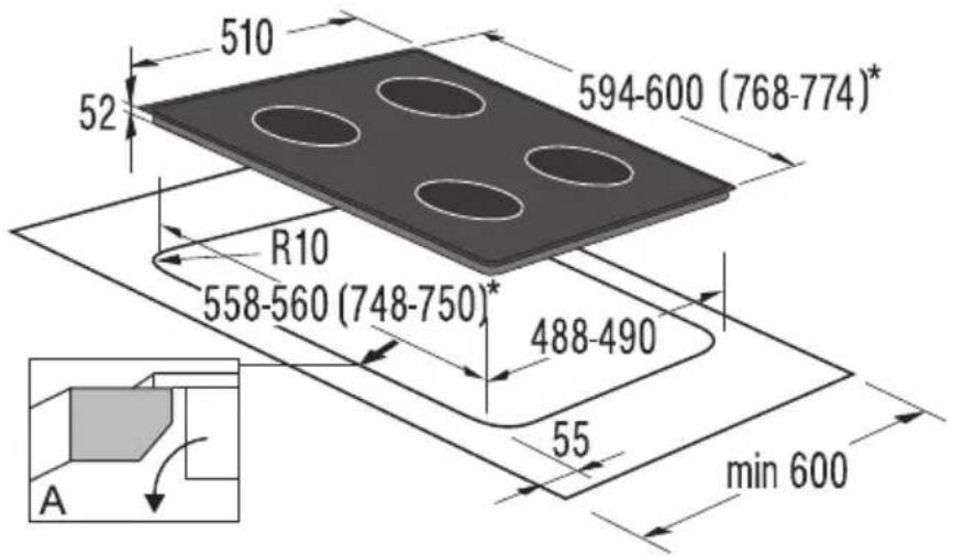 510 52 594-600 (768-774)* R10 558-560 (748-750)* 488-490 55 min 600 A