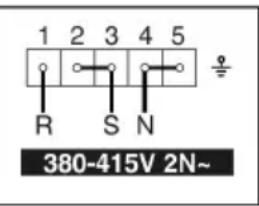 1 2 3 4 5 R S N 380-415V 2N~