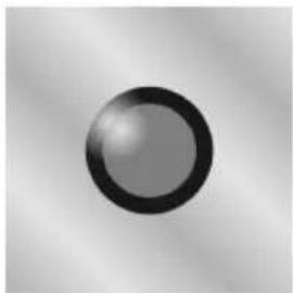 Simple black circular shape on a gradient background (no text or symbols)