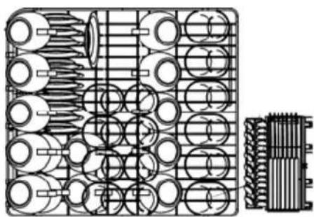 Technical diagram of a mechanical assembly with gears and shafts, no visible text or symbols