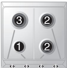 SMEG SRV864P - Disposición de los quemadores en la encimera de cocción - 2