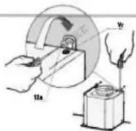 Diagram illustrating a mechanical or electrical setup with labeled components and directional arrows, including '11a' and 'Vr'