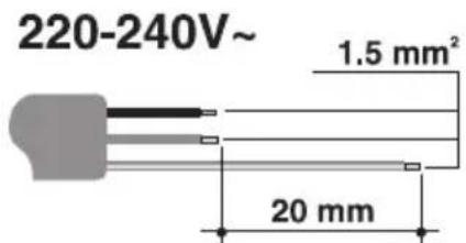220-240V~ 1.5 mm² 20 mm