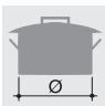 SMEG SRV864AO - Diamètre des récipients - 1