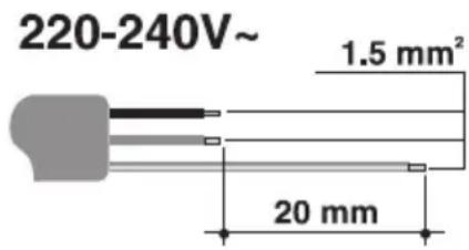 220-240V~ 1.5 mm² 20 mm