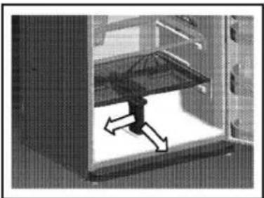 Interior view of a room with a person inside a transparent enclosure, showing no visible text or symbols.
