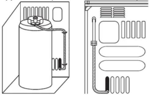 SMEG CX81MT2 - Collegamento alla bombola nel vano interno dell'apparecchio (solo su alcuni modelli) - 1
