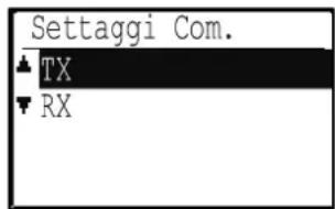 Settaggi Com. ▲ TX ▼ RX