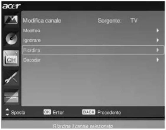 ACER AT2356 LCD - Riordinare i canali - 5