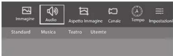 Immagine Audio Aspetto Immagine Canale Tempo Impostazioni Standard Musica Teatro Utemte