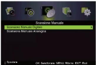 Scansione Manual Scansione Manual Digital Scansione Manual Analogies Sapiere OK Selectionare MENU: Ritonio EXIT End