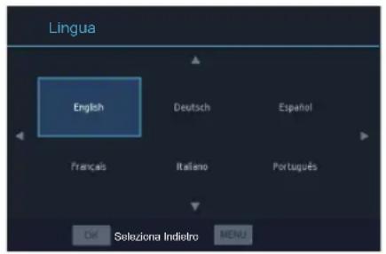 Lingua English Deutsch Español Français Italiano Português Dir Seleziona Indietro MENU