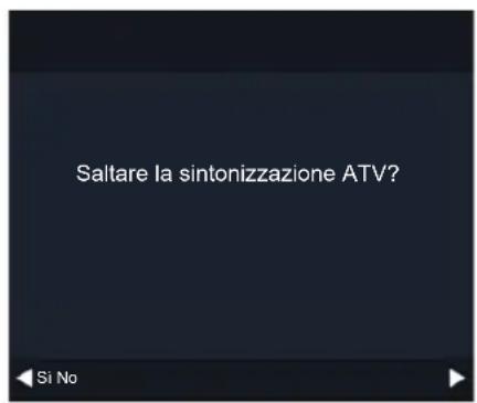 Saltare la sintonizzazione ATV? Si No