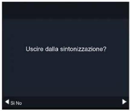 Uscire dalla sintonizzazione? ← Si No