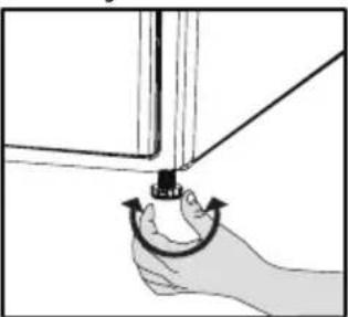 Hand holding a mechanical component with a curved arrow indicating rotation (no text or symbols)