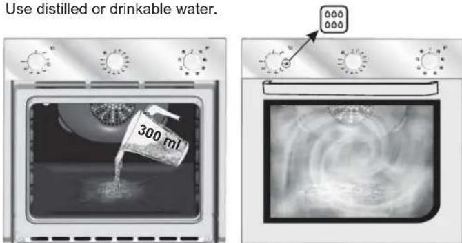 Use distilled or drinkable water. 300 ml