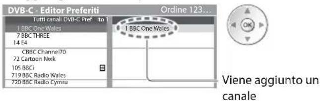 DVB-C - Editor Preferiti Tutti canali DVB-C Pref to 1 1 BBC One Wales 7 BBC THREE 14 F4 CBBC Channel70 72 Cartoon Nwk 105 BBCI 719 BBC Radio Wales 720 BBC Radio Cymru Ordine 123... 1 BBC One Wales Viene aggiunto un canale