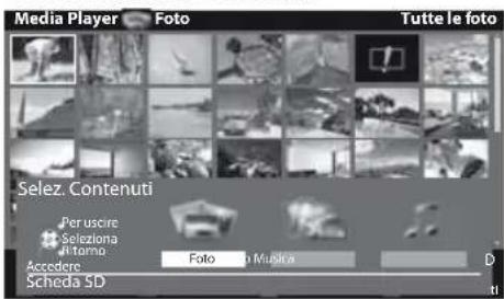 Media Player Foto Tutte le foto Selez. Contenuti Per uscire Seleziona Rtamo Foto Musica Accedere Scheda SD