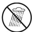 Warning sign depicting a person falling with a lightning bolt, enclosed in a triangle