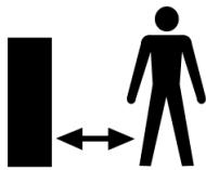 Silhouette of a human figure standing next to a vertical bar with bidirectional arrow (no text or symbols)