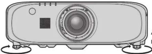 Illustration of a projector with a central lens and two side legs, showing no text or symbols.