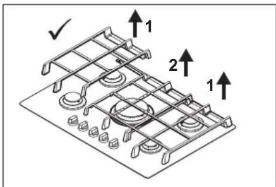AEG HVB64420IW - Rimozione dei supporti pentole - 2