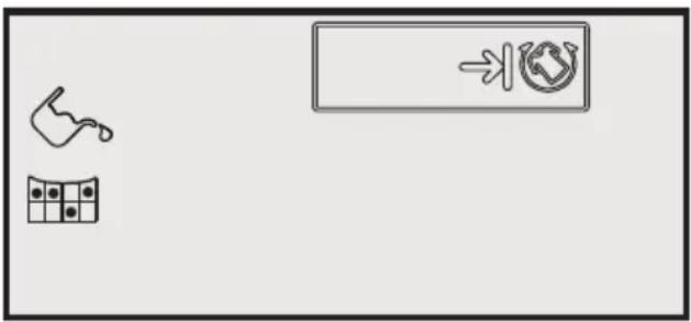 Simple diagram with three icons: a hand holding a ball, a grid of dots, and a circular symbol with an arrow (no text or labels)