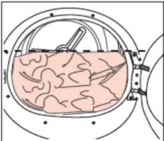 Diagram of a biological or medical device inside a circular chamber, showing internal tissue and a tool interacting with it (no text or symbols present)