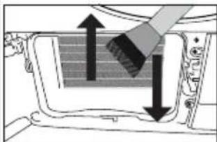 Diagram showing a device interior with arrows indicating movement or force (no text or symbols present)