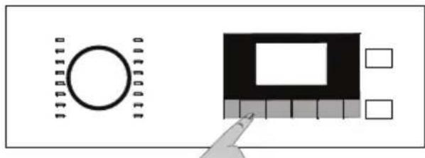 Simple diagram showing a circular icon with number 10 and a rectangular panel with four blank windows, connected by a finger to a grid of squares (no text or symbols)