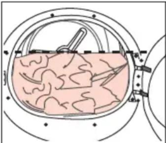 Diagram of a biological or medical procedure inside a circular chamber, showing internal tissue and a tool interacting with it (no text or labels present)
