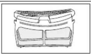 Line drawing of a container with two compartments and a top lid (no text or symbols)