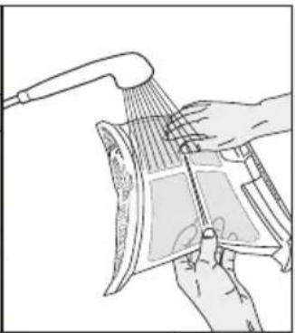Illustration of a hand using a pipette to cut or adjust a component (no text or symbols visible)