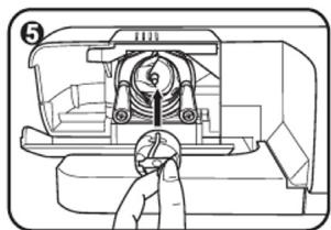Line drawing of a sewing machine with no visible text or symbols