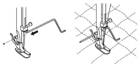 Technical line drawing of two mechanical fasteners with a lever mechanism, shown from different angles (no text or symbols present)