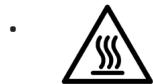Warning symbol with steam inside a triangle, indicating heat or hazard
