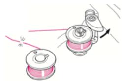 Illustration of two mechanical components with motion lines indicating rotation (no text or symbols)