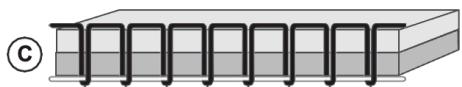 Diagram of a layered structure with coiled elements, no text or symbols present