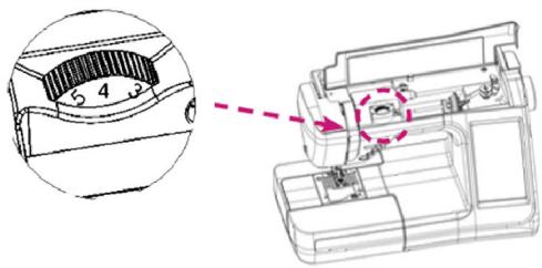 Technical diagram showing a mechanical assembly with labeled parts and an inset close-up of a curved component.