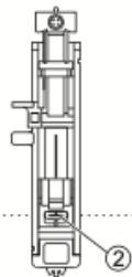 Technical diagram illustrating mechanical assembly steps with labeled components and directional arrows