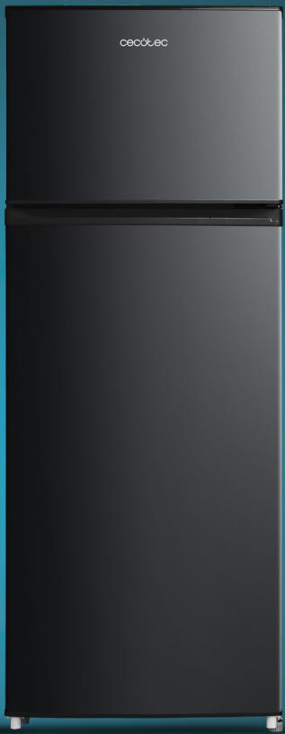 Exterior view of a modern black refrigerator with 'cecòtec' branding on top (no other text or symbols visible)