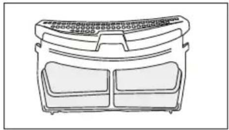 Line drawing of a mechanical component with two internal compartments (no text or symbols)