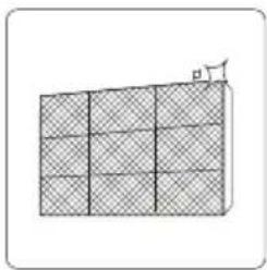 Diagram of a grid-patterned rectangular structure with a small protrusion on top (no text or symbols)