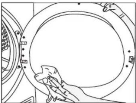 BEKO BT5103IB - Filtri in fibra (filtri interni ed esterni) / Pulizia della superficie interna dell'oblò di caricamento - 6